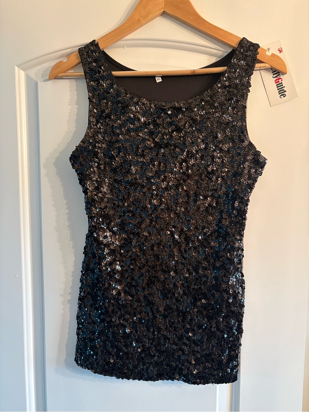 Black Sequin Tank Top